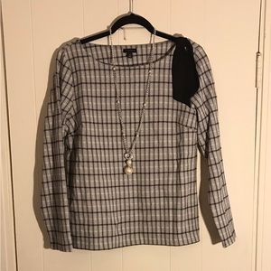 NWOT- Talbots shirt black, white and grey size M
